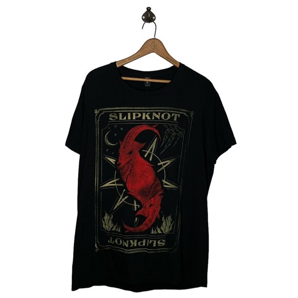 Bay Island Men's Large L Slipknot Sigil Of Baphomet 2015 Double Sided Band Tee - Picture 2 of 5